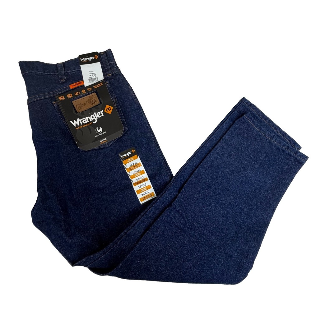 NWT Wrangler FR Flame Resistant Mens Jeans 36x32 Blue 13 Original 10FR13MWZ CAT2